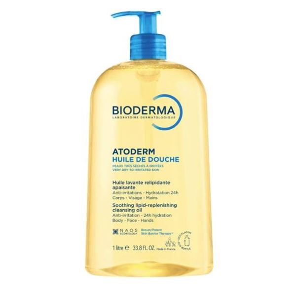 Bioderma Atoderm Huile de Douche, 1L Bottle, 33.8 fl oz