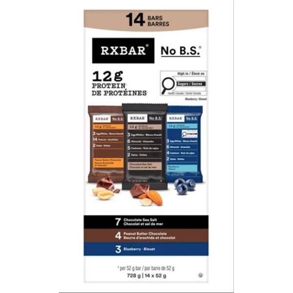RXBAR No B.S. Protein Bars Mixed Flavors 720g, 14 Bars