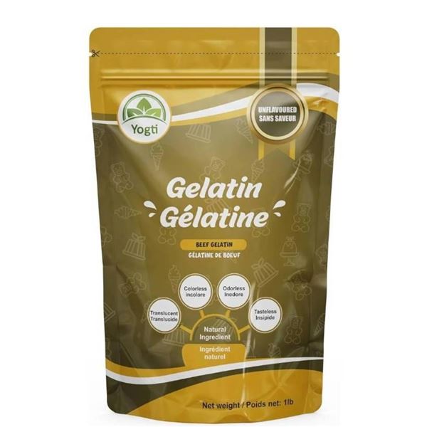 Yogti Beef Gelatin Gelatine 1 lb (454 g) Powder