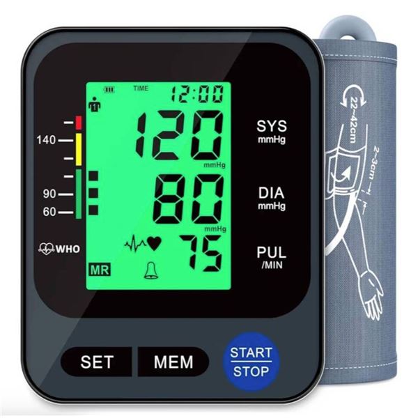 BSX525 Arm-Type Blood Pressure Monitor for Home Use, Automatic Blood Pressure Machine with 3-Color B