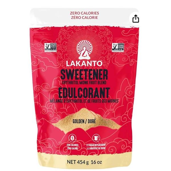Lakanto Sweetener Erythritol Monk Fruit Blend, Golden, 454 g (16 oz)