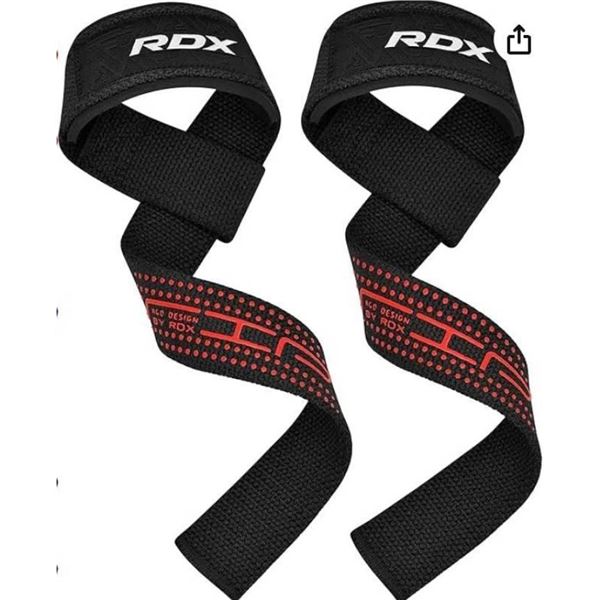 RDX WAC-S4B+ Cotton Gel Weight Lifting Straps – Black 2 Pack