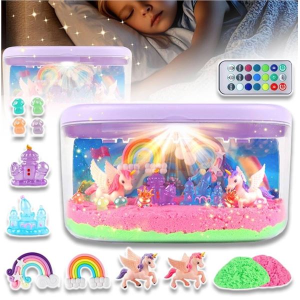 Unicorn Magic Sand Light-Up Box DIY Scene Kit with Remote Control