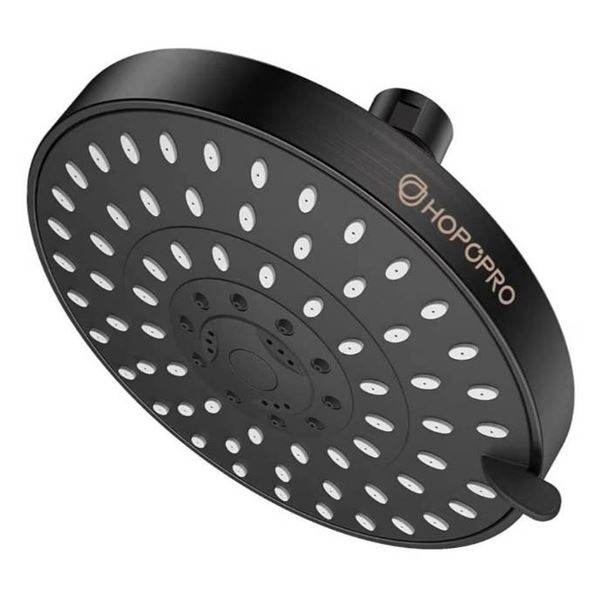 Hopopro 5-Mode High-Pressure Shower Head, Oil Rubbed Bronze, 6-Inch Round