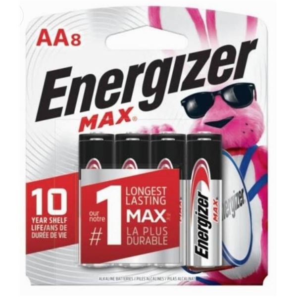 Lot Of 2 – Energizer Max AA 8 Pack Alkaline Batteries, Long Lasting Power