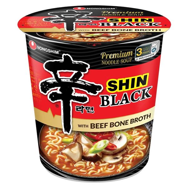 Nongshim Shin Ramyun Black with Beef Bone Broth – 5 x 101g Cups