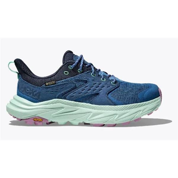 Hoka One One Women’s Anacapa 2 Low GTX Trail Shoe, Size 6.5B Foggy Night / Aqua Breeze