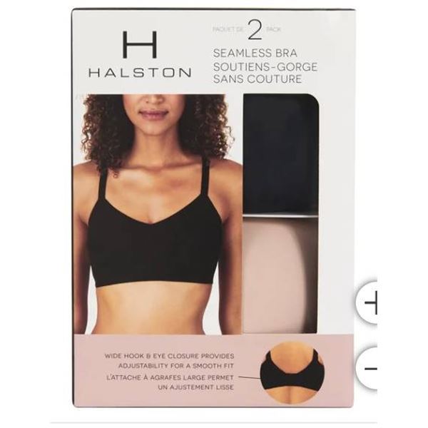 Halston Seamless Bra 2-Pack M/M Size with Adjustable Fit