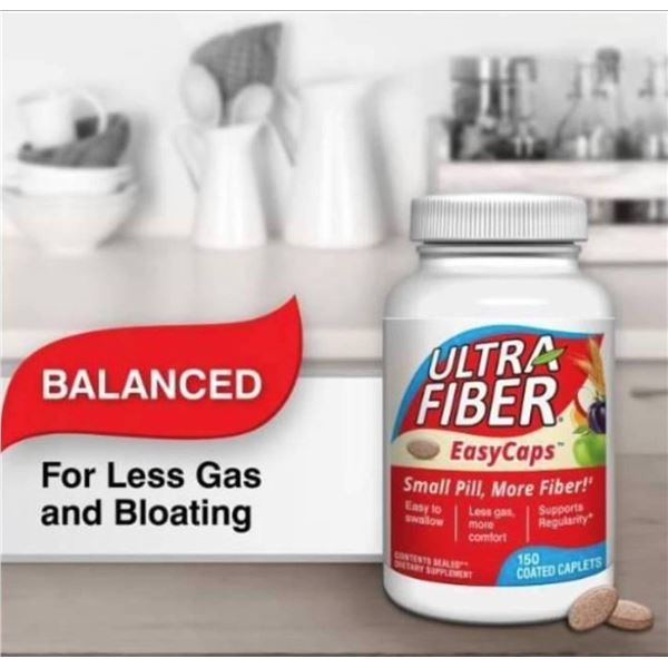 Ultra Fiber EasyCaps Small Pill Dietary Supplement, 150 Capsules
