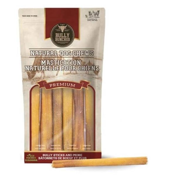 2 Bags Bully Bunches Natural Dog Chews Premium Bully Sticks 6″ – 5 Pack