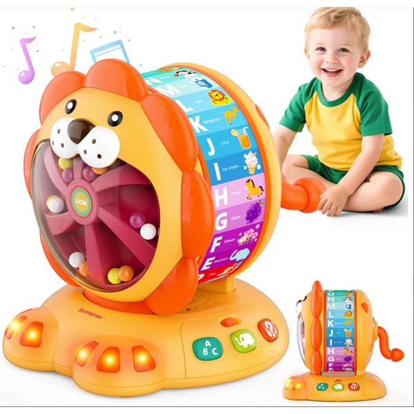Alphabet Learning Toys for Toddlers 1-2 Year Old, Lion Spin and Sing ABC Letter Interactive Toys wit