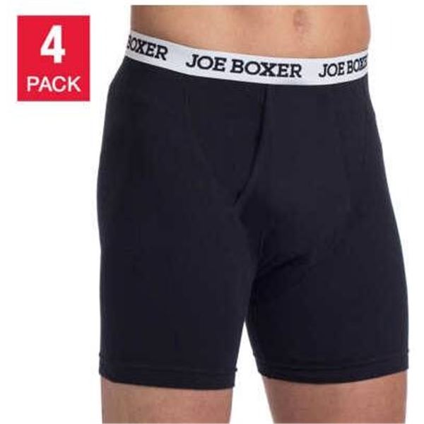 Joe Boxer M/M 100 Percent Cotton Boxer Briefs – Pack Of 4