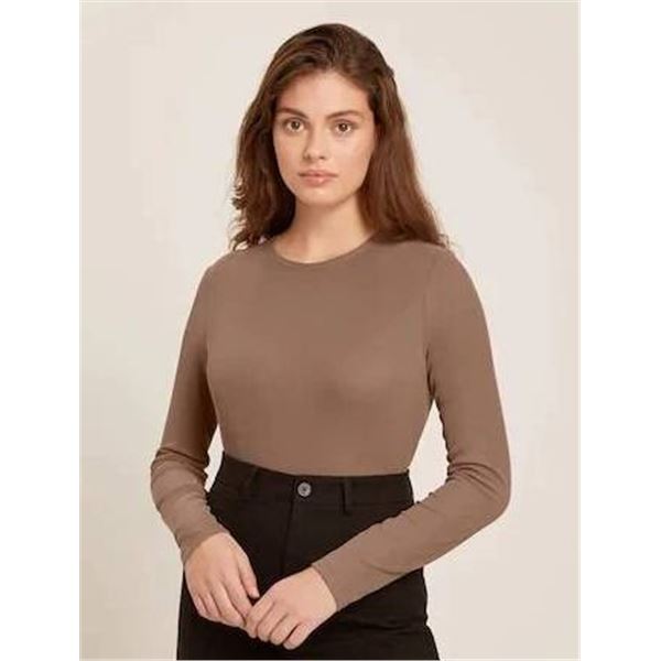Frank And Oak Women’s Smoothing Contour Long Sleeve Tee, Small/Petite, Pack of 2