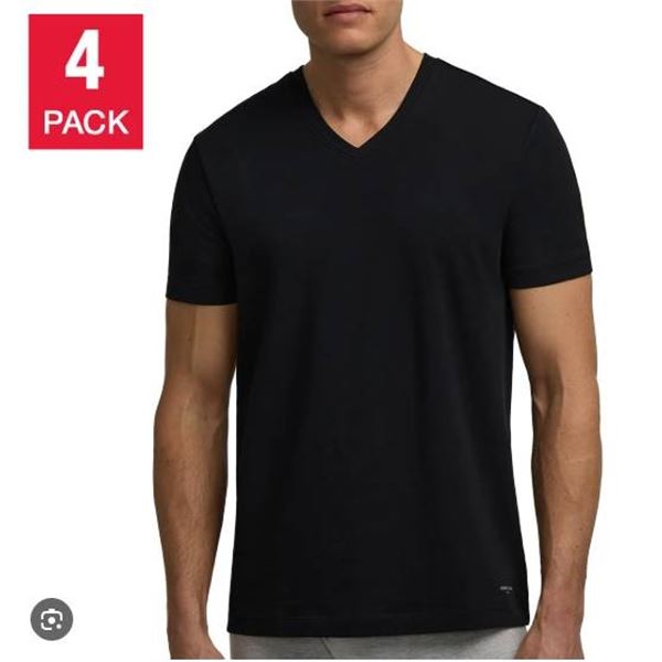 Kenneth Cole New York Men’s M/M 4-Pack Cotton Stretch V-Neck T-Shirts