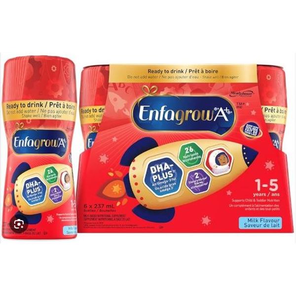 Enfagrow A+ Milk-Based Nutritional Supplement, 12 x 237 mL Bottles, 1-5 Years
