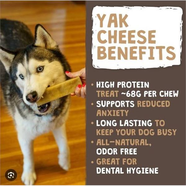 Lot of 2 – Mighty Paw Naturals Medium Yak Cheese Dog Chews, High Protein Treat, 4-Pack