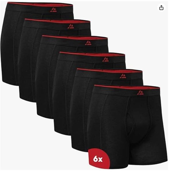 Danish Endurance Men’s Bamboo Trunk Underwear, 6-Pack, Size 3XL