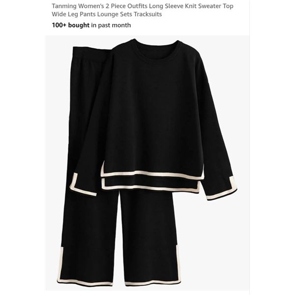 Tanming Women’s 2-Piece Outfit, XL, Long Sleeve Knit Sweater & Pants