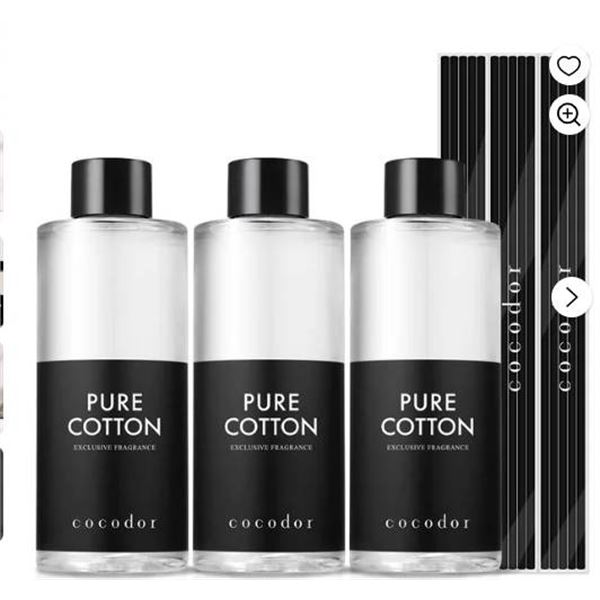 Cocodor Diffuser Refill Pure Cotton 200ml x 3 (6.7 oz Each)