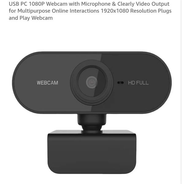 Web Camera with Full HD 1080p Recording, Built-In Microphone, and 2K Resolution
