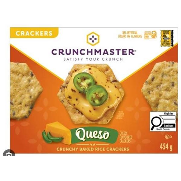 Crunchmaster Queso Crunchy Baked Rice Crackers, 454 g