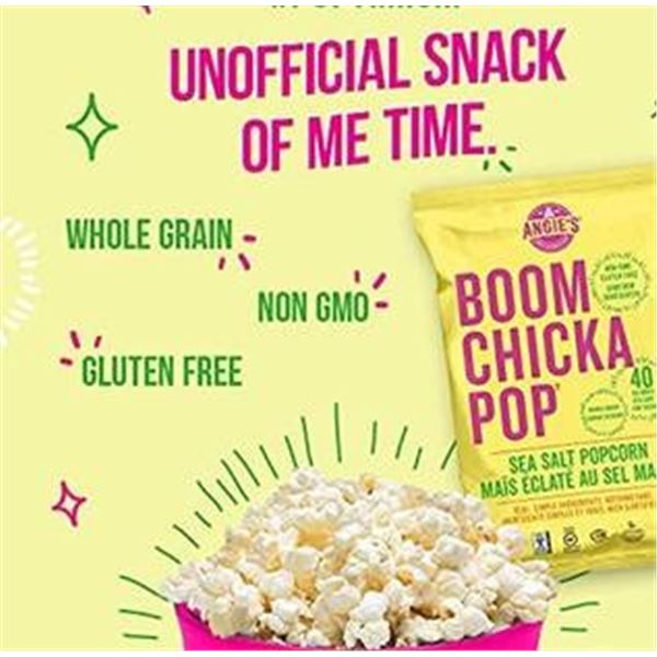 Angie’s Boom Chicka Pop Sea Salt Popcorn 6 Single Serve Bags, 102g