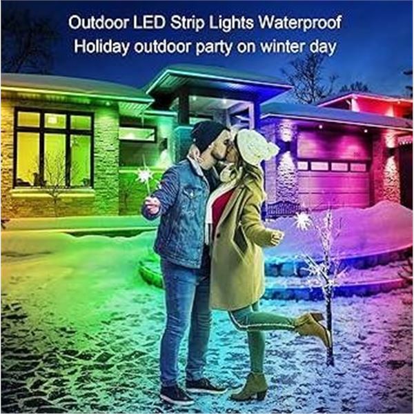 AILBTON 30m/100ft Outdoor LED Strip Lights, IP68 Waterproof, With App Remote