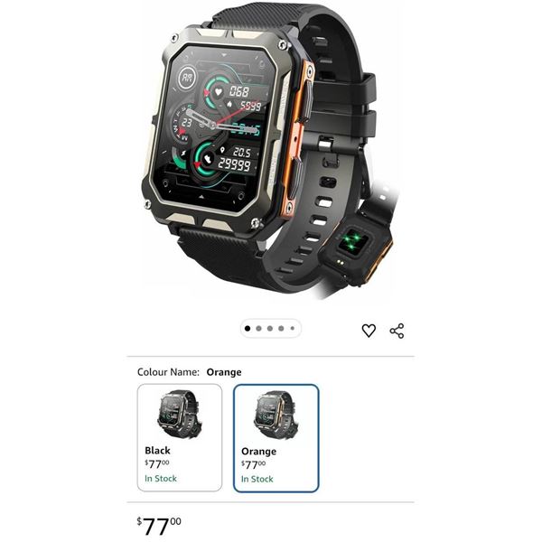Generic Rugged Smartwatch with 1.81-inch Display and BT 5.2 Compatibility