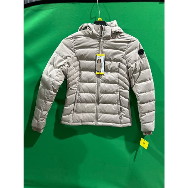 Paradox Women’s Packable Down Jacket S/P with Hood – Beige