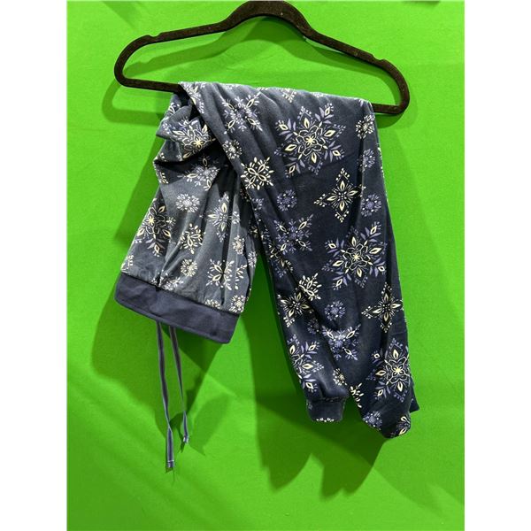 Nautica Blue Floral Pattern Pants with Drawstrings, Size S
