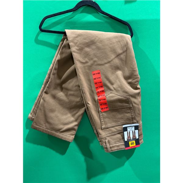 CAT Fleece-Lined Canvas Pants, Size 34 x 32