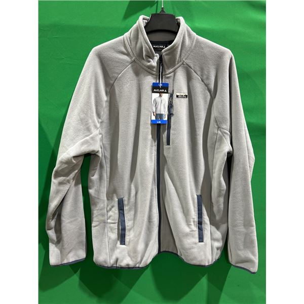 Auclair Gray L/G Men’s Full-Zip Fleece Jacket with Side Pockets