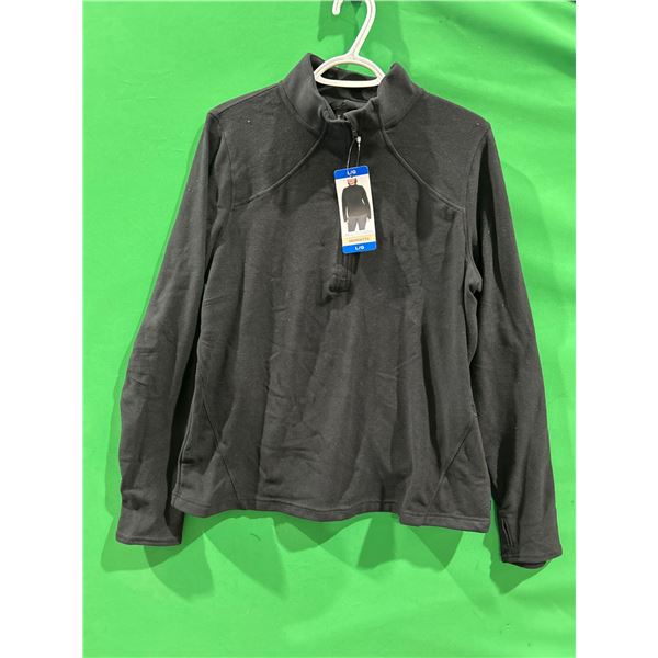 Mondetta Women’s Long Sleeve Pull-Over Shirt with Quarter-Zip Closure Women’s Larg