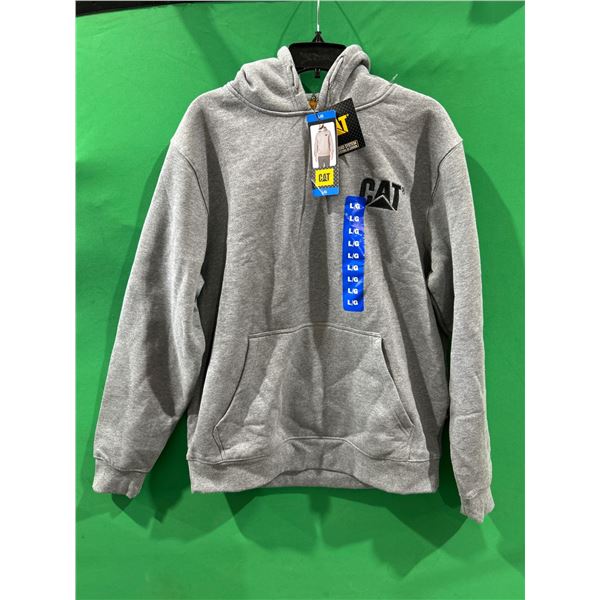 CAT Gray Hoodie with Logo, Size L/G