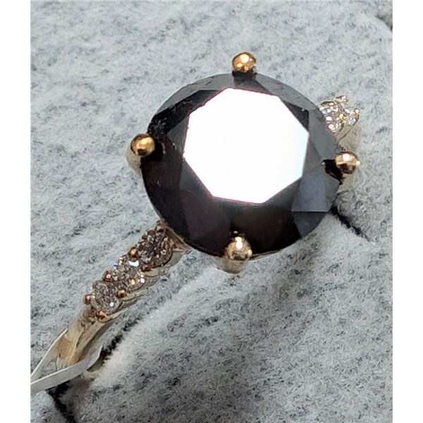10K(2.26g), BLACK DIAMOND (2.33ct), MOISSANITE (0.06ct)RING, size 5.75, appraised value $2350