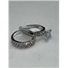 Image 2 : Ladies Double Engagement/Wedding Ring princess Cut Solitaire Set