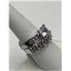 Image 3 : Ladies Double Engagement/Wedding Ring princess Cut Solitaire Set
