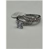 Image 5 : Ladies Double Engagement/Wedding Ring princess Cut Solitaire Set