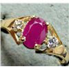 Image 1 : 10K(1.2g), RUBY (0.45ct), LAB DIA (0.06ct)RING, size 6.5, appraised value $2100