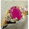 Image 2 : 10K(1.2g), RUBY (0.45ct), LAB DIA (0.06ct)RING, size 6.5, appraised value $2100