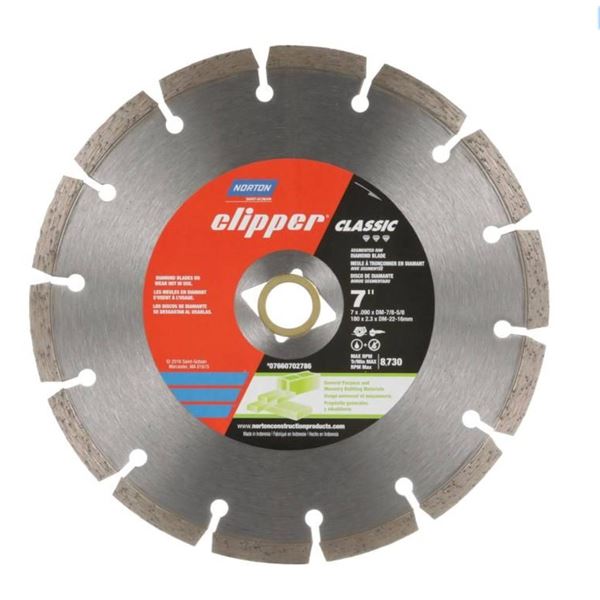 Norton 7-Inch Clipper Classic Diamond Blade, 7/8-Inch Arbor