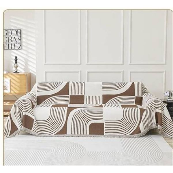 71 in. x 118 in. Chenille Sofa Throw by Weyond in Coffee Color