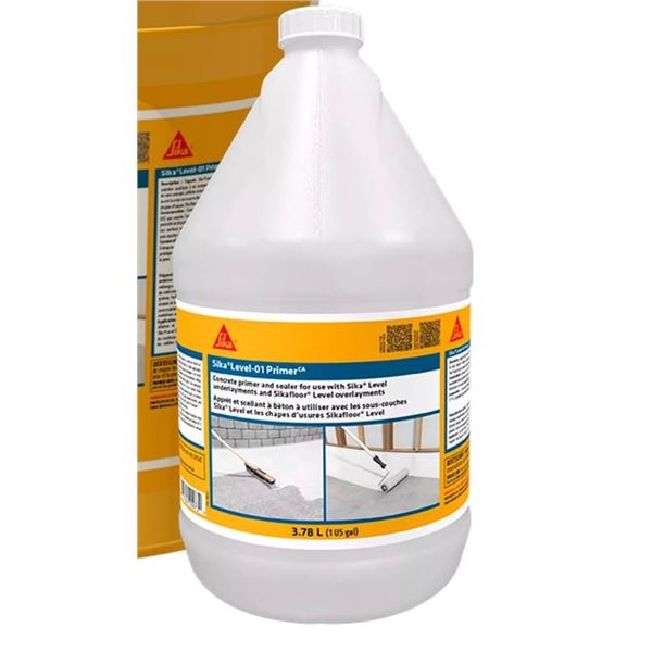Sika Level-01 Primer CA (3.78 L), Lot of 2 Containers Concrete Primer And Sealer