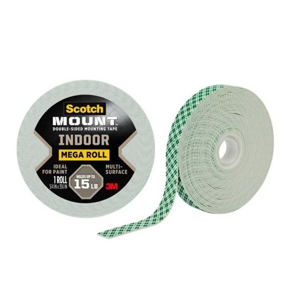 8 Rolls – 3M Scotch Mount Indoor Double-Sided Mounting Tape, 0.75 in x 350 in