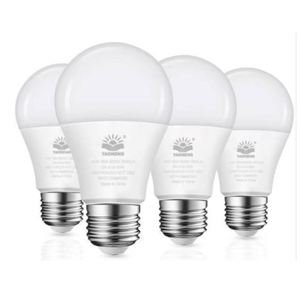 Lot of 2  Yaoheng 10-Piece 15W A19 LED Bulbs with 1500 lm Output
