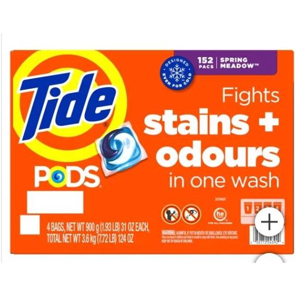 Tide Pods Laundry Detergent, Spring Meadow, 152 Pacs, 3.92 kg