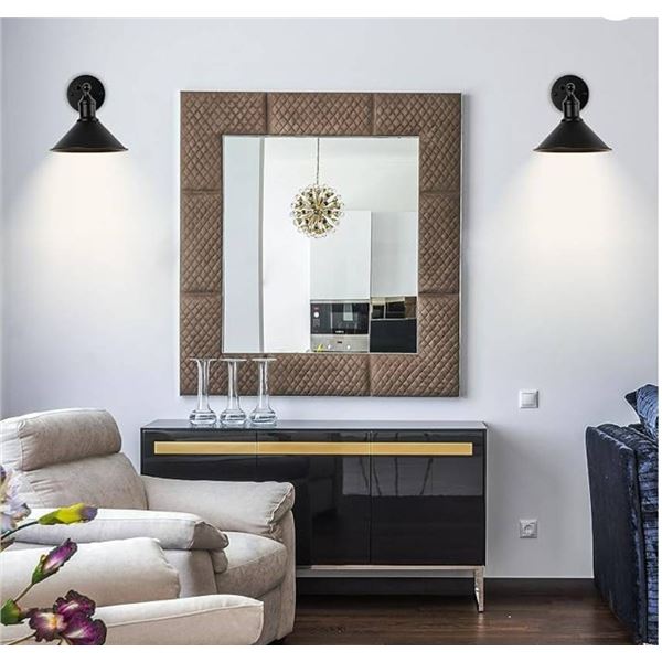 Vintage Black Wireless Battery Operated Wall Sconces, Cordless LED Wall Lights Set of 2 with Remote 