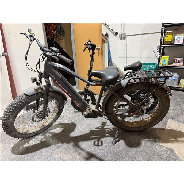 Electric Fat Tire Bike With Rear Rack and Dual Suspension SOLD AS IS NO CHARGER