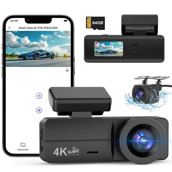 4K Ultra HD Dash Cam With 64GB Support and G-Sensor