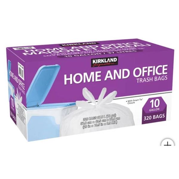 Kirkland Signature Home And Office Trash Bags – 10 Gallon, 320 Count